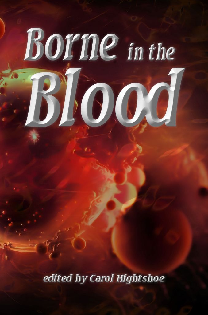Red blood cells drift on a dark background. Title: "Borne in the Blood"